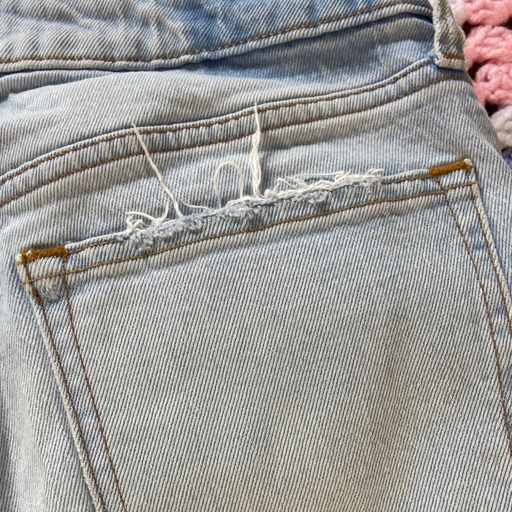 Abercrombie Fitch tapered High Rise Distressed Light Blue Women Jeans curve Love - Picture 11 of 16